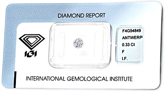 Foto 1 - Diamant 0,33 IGI Lupenrein Top Wesselton F VG/VG, D5810