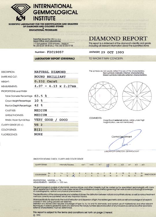 Foto 9 - Diamant 0,232 Carat Brillant IGI Wesselton Weiss H VS2, D6451