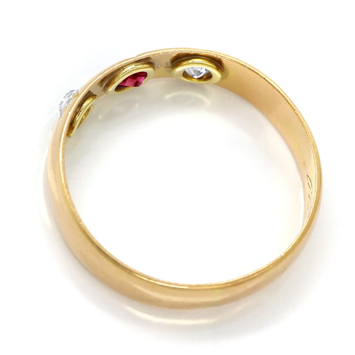 Foto 3 - Antiker Diamantring mit Rubin und Diamanten 14K Rotgold, S1818