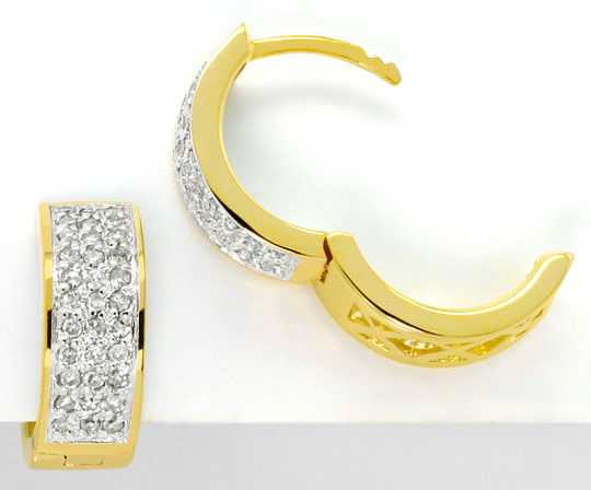 Foto 2 - Schmuckset Collier Ring Ohrringe Diamanten 14K Gelbgold, S4678