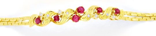 Foto 3 - Diamant-Gold-Armband, 6 Spitzen Rubine 0,7ct, S6172