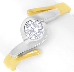 Foto 1 - Diamantring 0,25 Brillant Gelbgold-Weißgold, S6432
