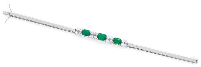 Foto 1 - WeißGold-Armband 3ct Spitzen Smaragde 1,35ct Brillanten, S9147