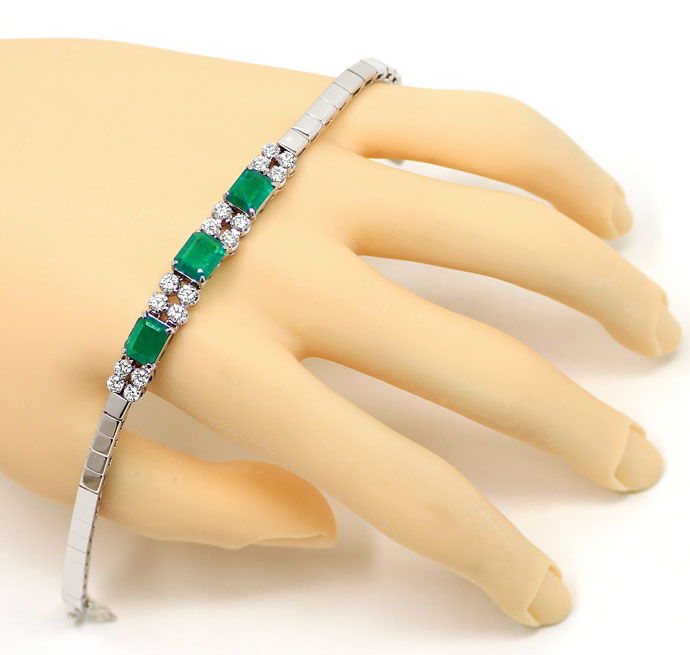 Foto 4 - WeißGold-Armband 3ct Spitzen Smaragde 1,35ct Brillanten, S9147