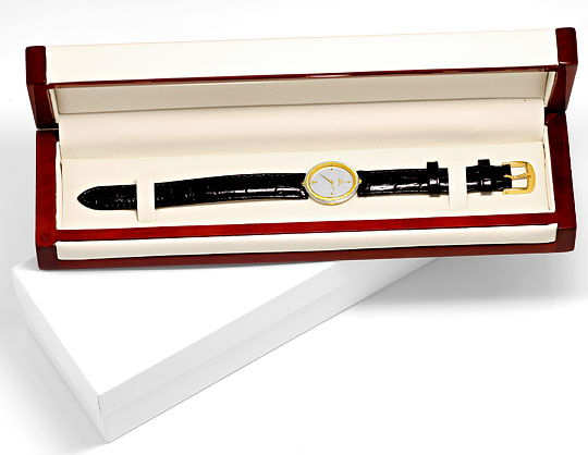 Foto 5 - Omega Damen-Armbanduhr 18K Gelbgold-Weißgold Quarz-Uhr, U2127